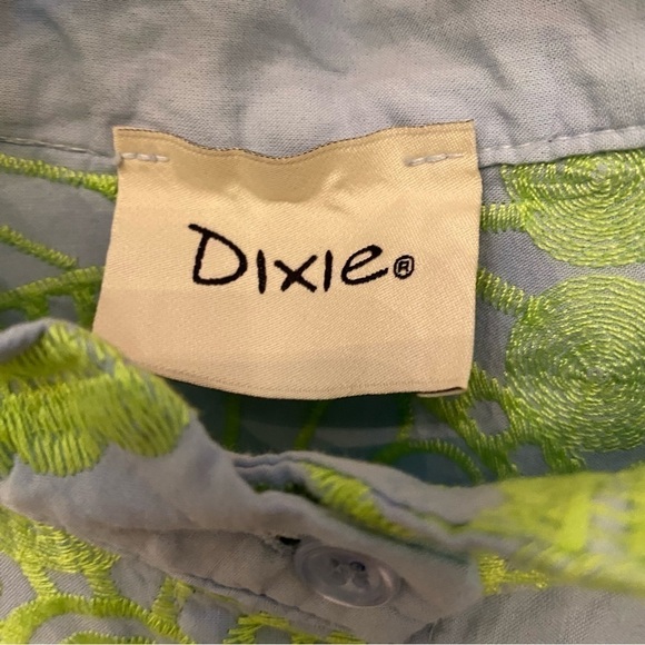 DIXIE Women Blue & Green Embroidered Paisley Button Maxi Dress Size Medium - Picture 10 of 14